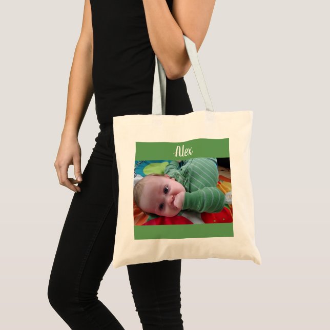 Bolsa Tote Foto personalizada e Tote Bag de nome (Frente (produto))