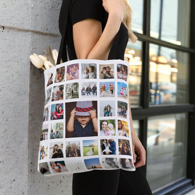Bolsa Tote Foto Personalizada Exclusiva de Colagem de Fotos 3 (Photo Collage Unique Personalized 33 Photo Tote Bag from Ricaso. Create your own great photo gifts)