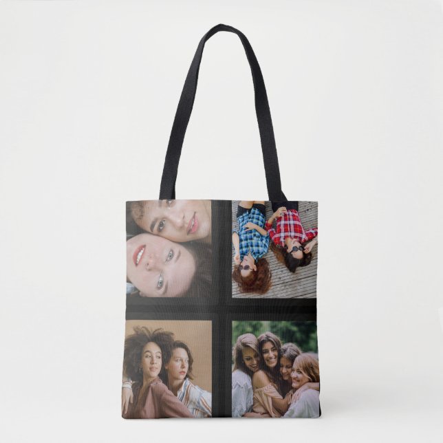 Bolsa Tote Foto personalizada exclusiva de colagem de fotos 4 (Frente)