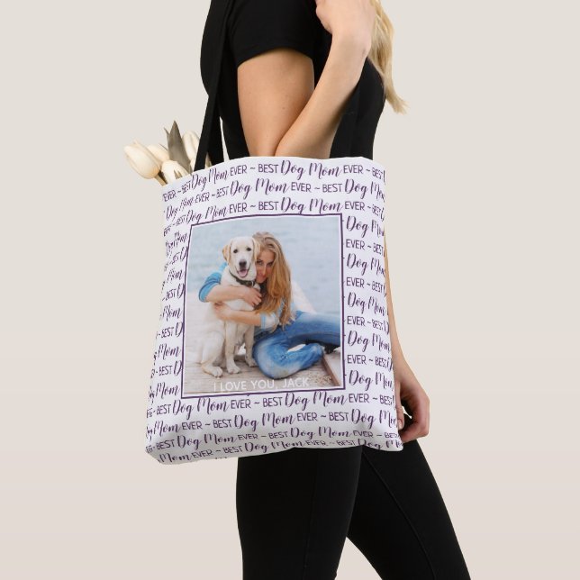 Bolsa Tote Foto personalizada - Melhor Cachorro Mãe (Close Up)