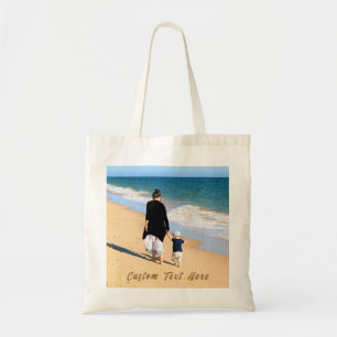 Bolsa Tote Foto personalizada Texto Tote Bag Suas Fotos da Fa