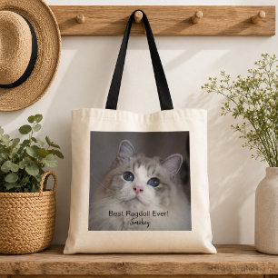 Bolsa Tote Foto Pet Personalizada Melhor Gato Ragdoll De Todo