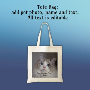 Bolsa Tote Foto Pet Personalizada Melhor Gato Ragdoll De Todo