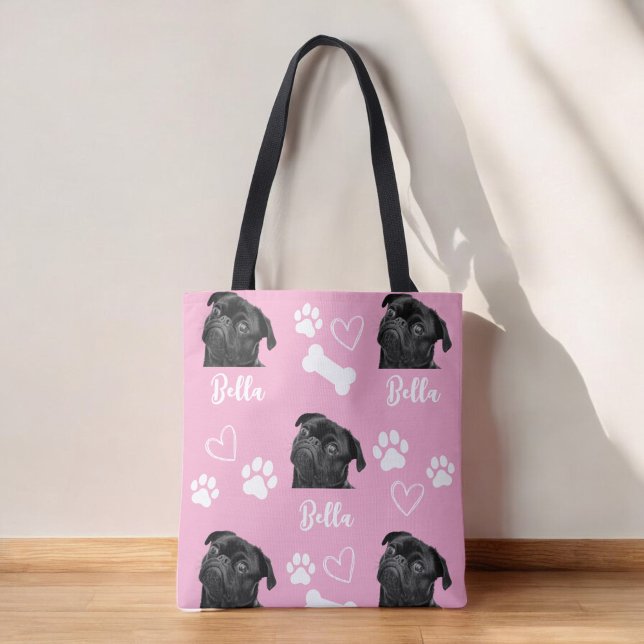 Bolsa Tote Foto Pet Pet Pet Pet Pink Personalizada Pw Pow Imp (Criador carregado)
