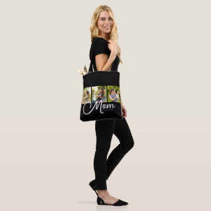 Bolsa Tote Foto Preta com Rótulo de Mãe Estabeleci