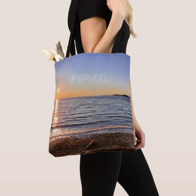 Bolsa Tote Foto Scenic Beach Sunset (Close Up)