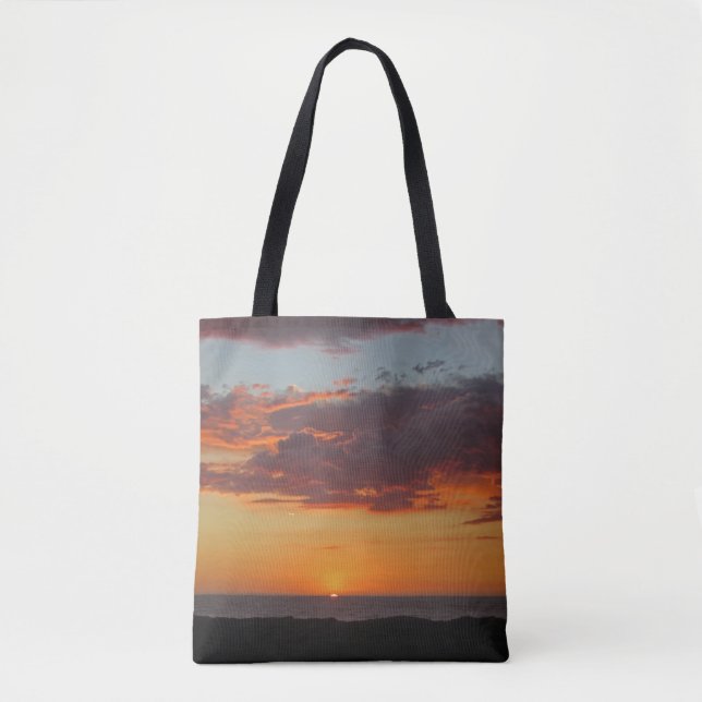 Bolsa Tote Foto Sunset Orange Sky Pacific Coast (Frente)
