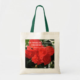 Bolsa Tote Foto: verso da Bíblia do Flor Laranja Duplo Hibisc