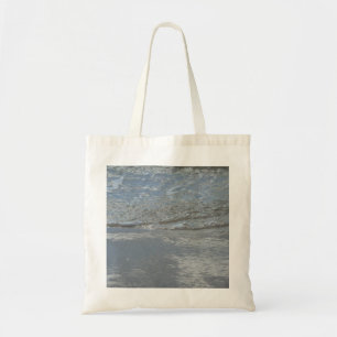 Bolsa Tote Fotografia Abstrata de Água Lamejando na Praia