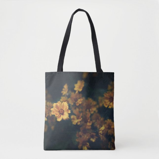 BOLSA TOTE FOTOGRAFIA BOKEH DAS FLORES AMARELAS (Frente)