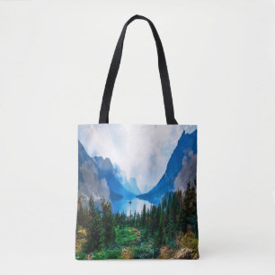 Bolsa Tote Fotografia da cena natural das montanhas russas