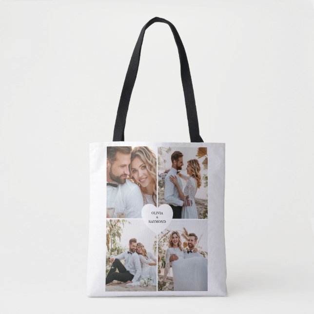 Bolsa Tote Fotografia da Collagem de Amor design (Frente)