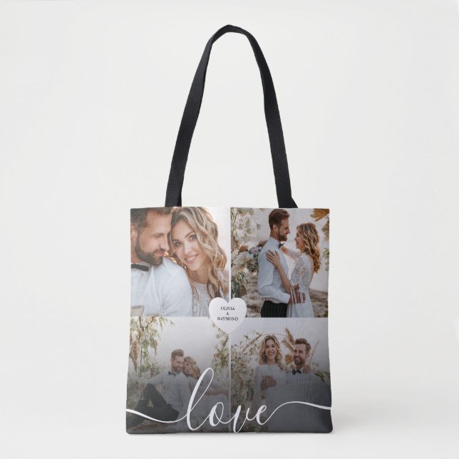 Bolsa Tote Fotografia da Collagem de Amor design (Frente)