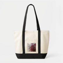 Bolsa Tote Fotografia da Natureza Floral Vermelha 