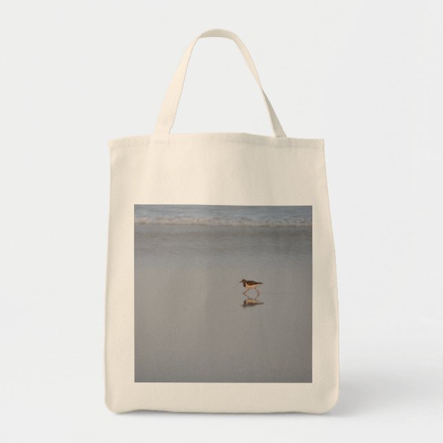 Bolsa Tote Fotografia da natureza selvagem de Sandpiper Runni (Frente)
