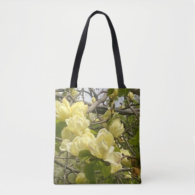 Bolsa Tote Fotografia da Ramificação da Árvore Magnolia (Frente)