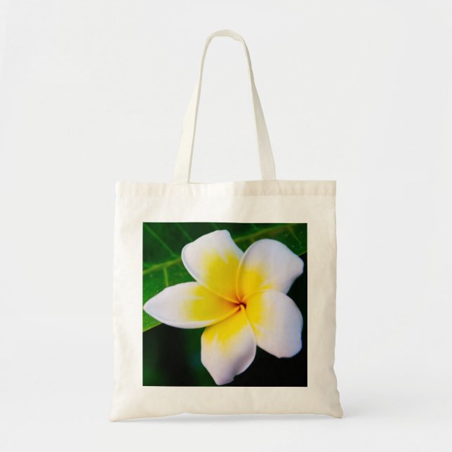 Bolsa Tote Fotografia de Flor de Plumeria (Frente)