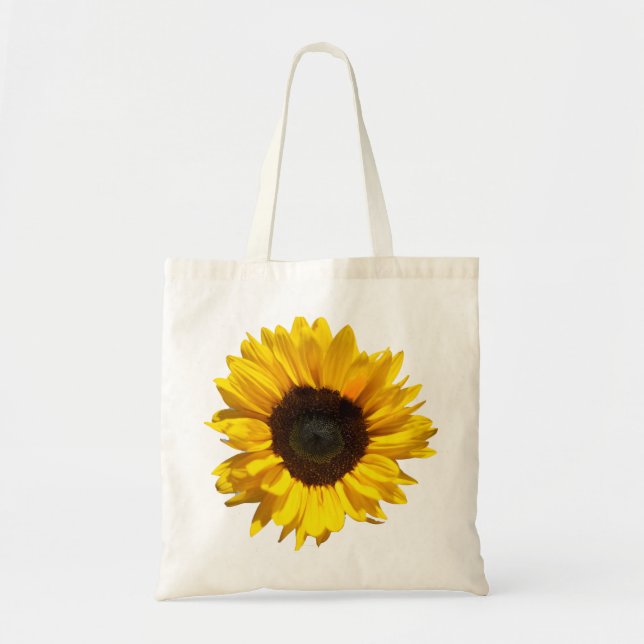 Bolsa Tote Fotografia de girassol moderna Cana floral de verã (Frente)