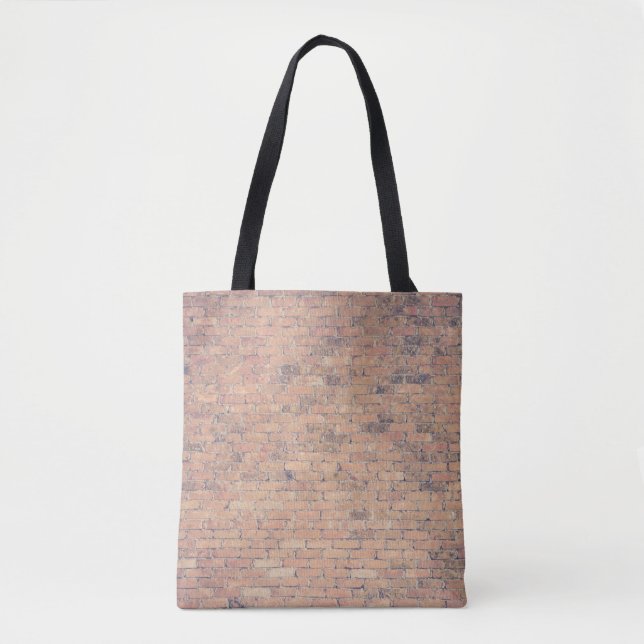 Bolsa Tote Fotografia de tijolos castanhos (Frente)