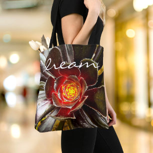 Bolsa Tote Fotografia do cacto laranja preto - escrita ousada