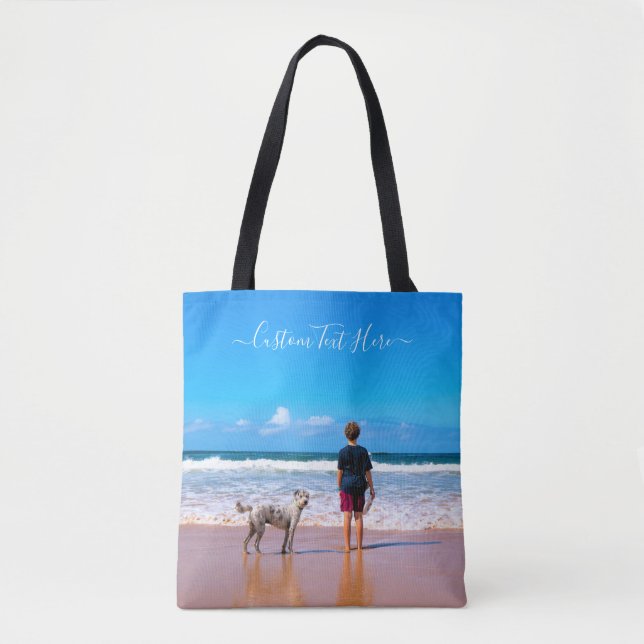 Bolsa Tote Fotografia e texto personalizados - seu próprio De (Frente)