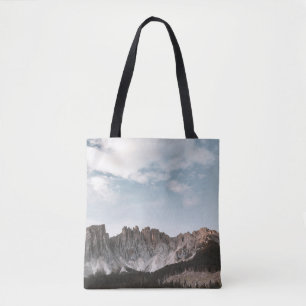 BOLSA TOTE FOTOGRAFIA EM PAISAGEM DE CINZAS E MONTANHA MARAVI