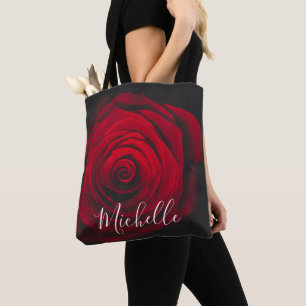Bolsa Tote Fotografia personalizada da colheita da rosa verme