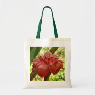 Bolsa Tote Fotografia Tropical do Flor Vermelho Torch Ginger