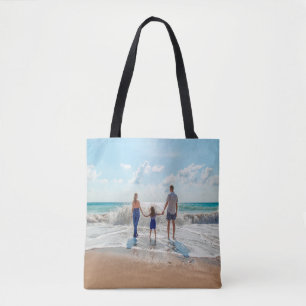 Bolsa Tote Fotos da família férias de praia de verão