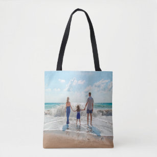Bolsa Tote Fotos da família férias de praia de verão