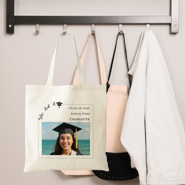 Bolsa Tote Fotos modernas de formatura (Criador carregado)