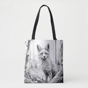 Bolsa Tote Fox Animal Discovery Wild Nature Sketyle