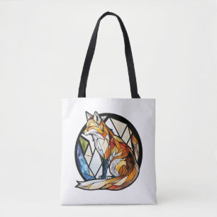 Bolsa Tote Fox Animal Portrait Vidro Escondido Vidro Selvagem