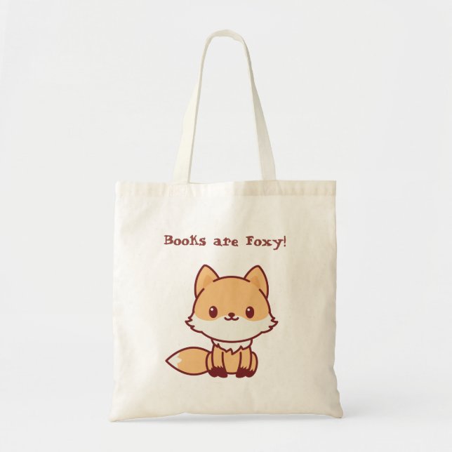 Bolsa Tote Fox bonito com texto feito sob encomenda (Frente)