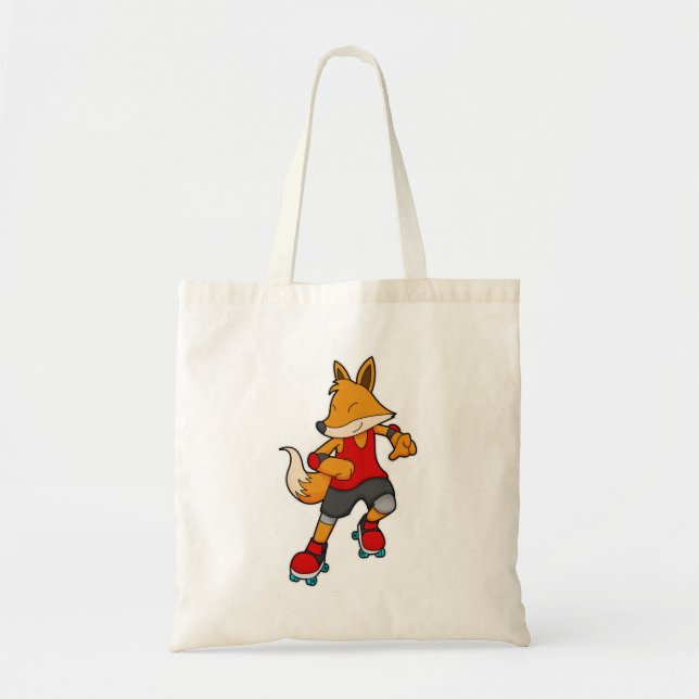 Bolsa Tote Fox como Patinador com skates Roller (Frente)