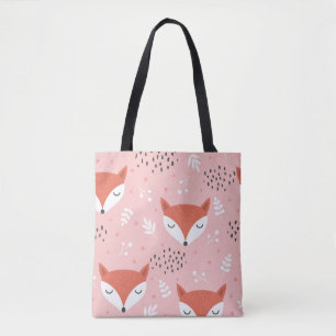 Bolsa Tote Fox Divertido: Padrão de Floresta Bonita