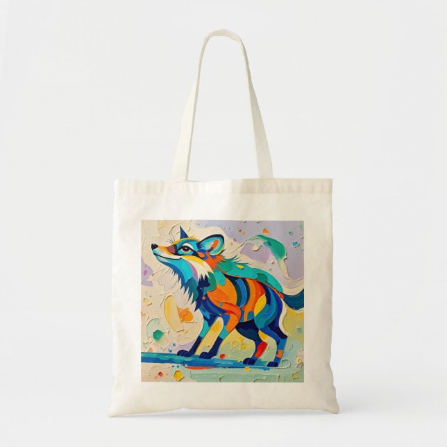 Bolsa Tote Fox Expresso abstrato art design (Frente)