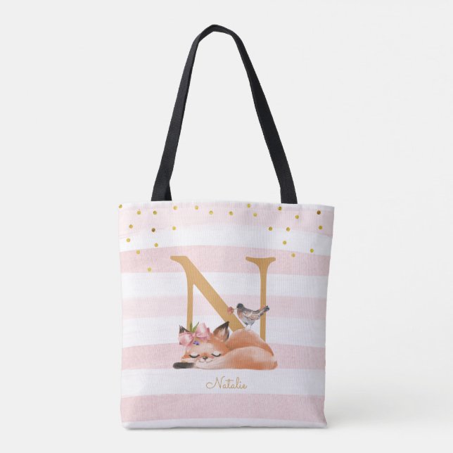 Bolsa Tote Fox Ilustração Mãe De Bebê (Verso)