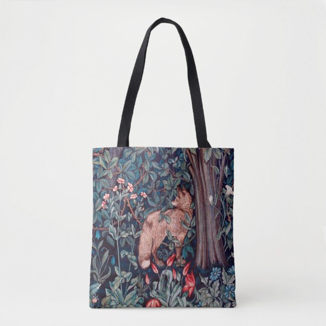 Bolsa Tote Fox na Floresta, William Morris (Frente)