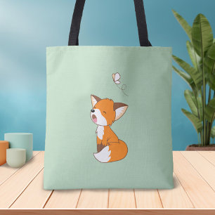 Bolsa Tote Fox pequeno sonolento bonito