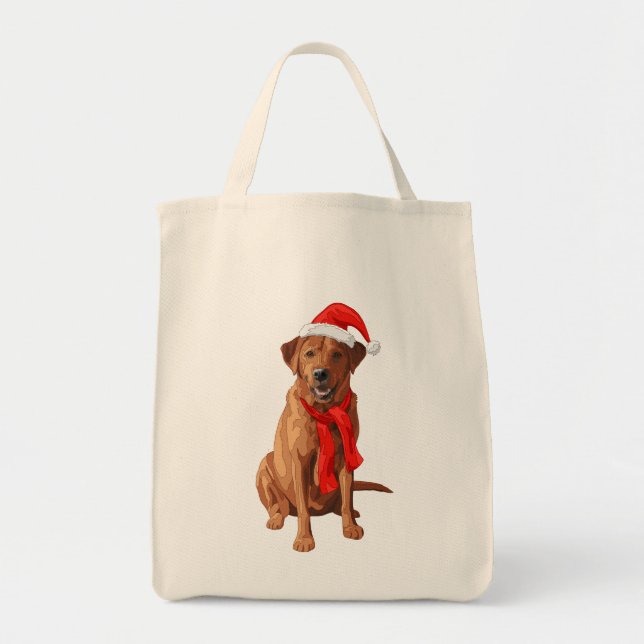Bolsa Tote Fox Red Labrador - Cão de Natal do Retriever (Frente)