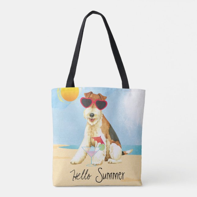 Bolsa Tote Fox Terrier do fio do verão (Verso)