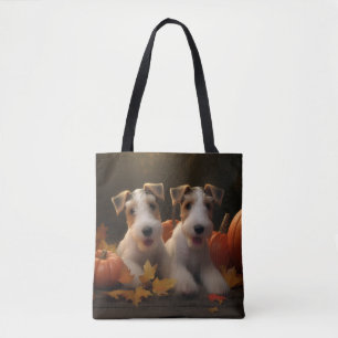 Bolsa Tote Fox Terrier Puppy Autumn Delight Pumpkin