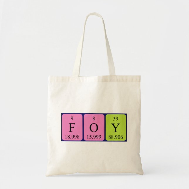 Bolsa Tote Foy periódico nome da mesa tote saco (Frente)