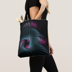 Bolsa Tote Fractal de Fantasia Colorida abstrato