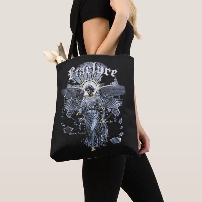 Bolsa Tote Fracture - Gothic Streetwear Design (Close Up)