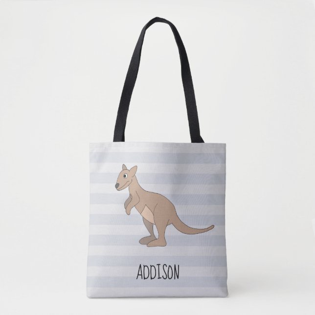Bolsa Tote Fralda de Kangaroo Doodle & Name Kids, na Austráli (Frente)