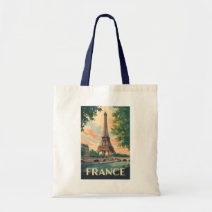 Bolsa Tote França Eiffel Tower Viagem Art Vintage