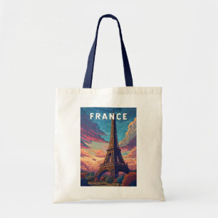 Bolsa Tote France Illustration Viagem Art Vintage