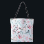 Bolsa Tote Francês Garden Floral Peony Personalizada Bridesma<br><div class="desc">Design de Pedras Florais do Jardim Francês - com flores e folhagem pintadas manualmente com aquarelas, e com letra elegante de caligrafia com script. Um belo olhar de vintage em uma paleta de cor pastel que é perfeita para um primavera ou casamento de jardim de verão. Com os sentimentos do...</div>